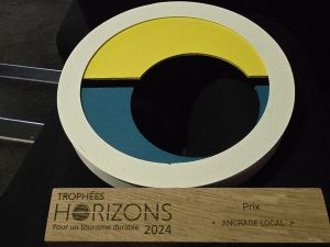 Trophée Horizons 2024 dans la catégorie Ancrage Local décerné par Acteurs du Tourisme Durable à Rencontres Balanines